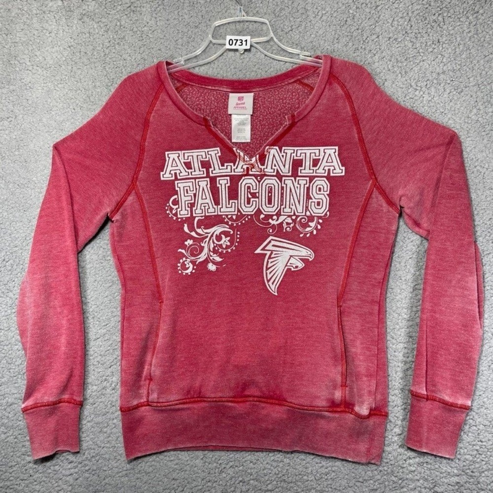 Atlanta Falcons Sweatshirt Girls Medium Red Pullover Fleece Graphic NFL 000731